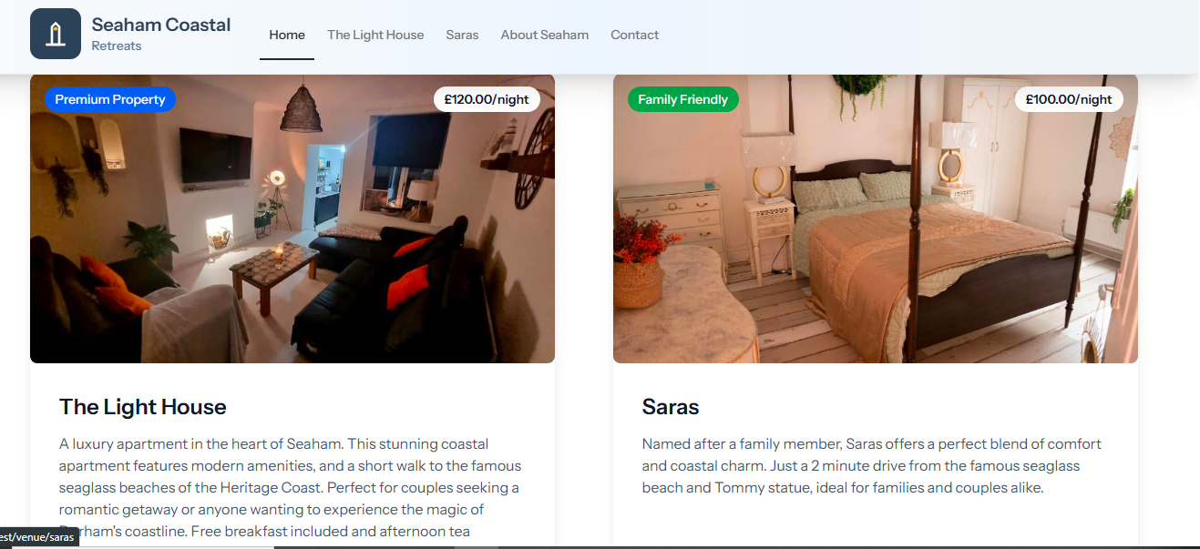 Screenshot of Claire's Recipes website